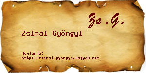 Zsirai Gyöngyi névjegykártya